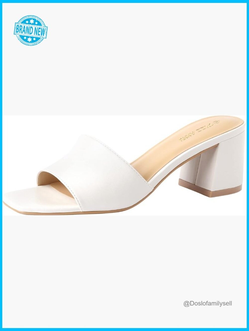 Square Open Toe Heeled Sandals Low Block Chunky Heel Slip On Mules
